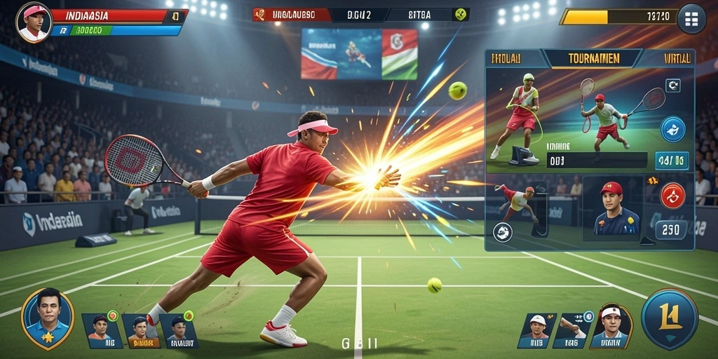 Pemandangan menakjubkan dari level yang sedang dimainkan.